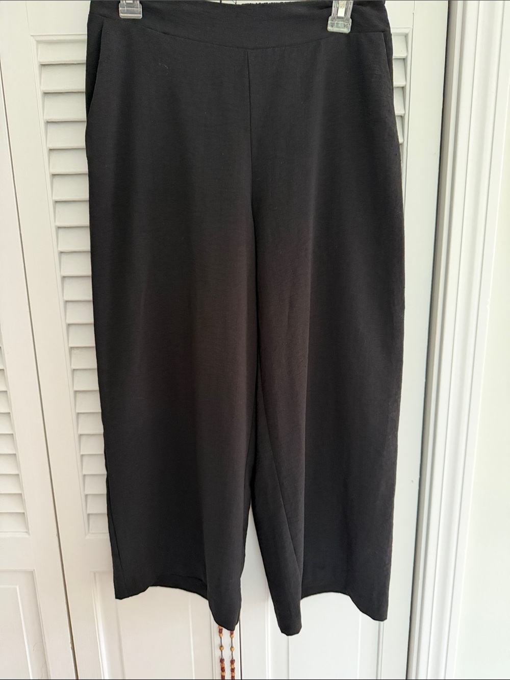 Nine West Black Wide-Leg Pull-On Pants
